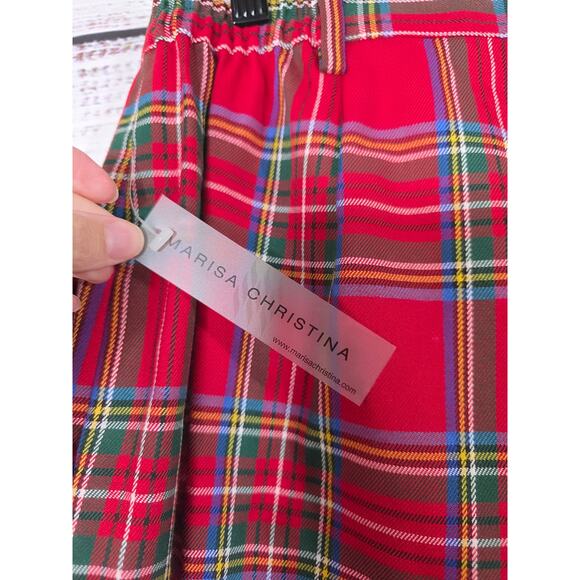 VTG Marisa Christina red plaid short size 12 women's NWT - Picture 6 of 7